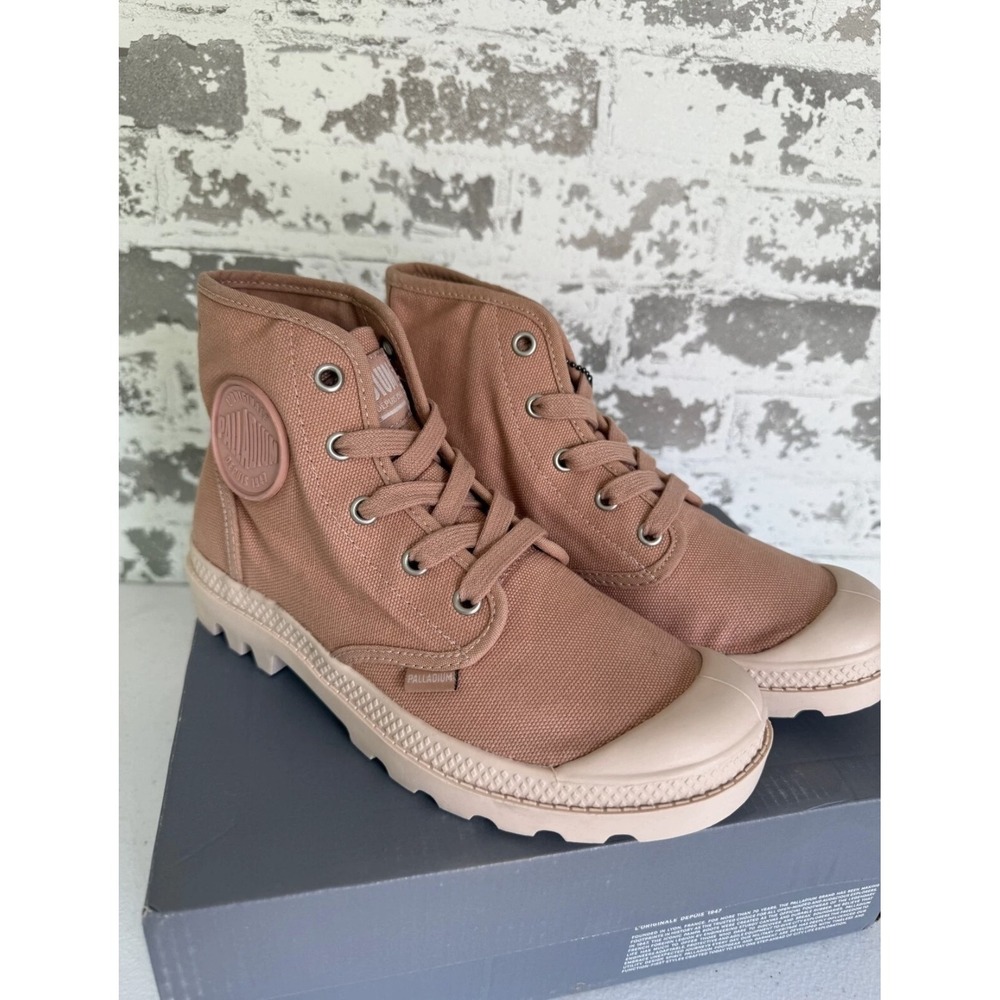 Palladium Pampa Hi Boots Womens 5.5 Rose Dust Canvas High Top 92352-663-M